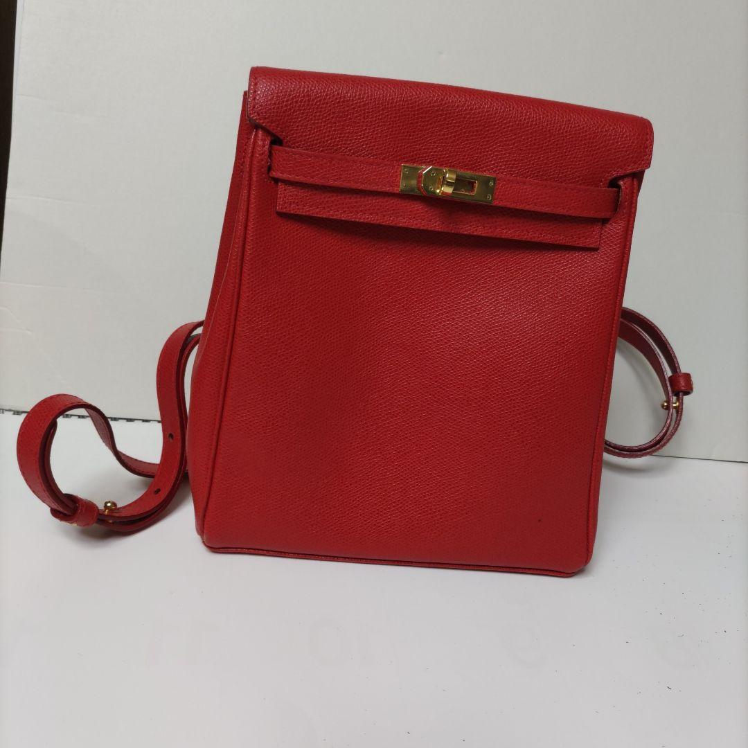 レザー レッド リュックバッグ ゴールド金具 2wayスクエアリュック(R-66)の赤いエイジング｜革鞄・革小物のHERZ公式通販