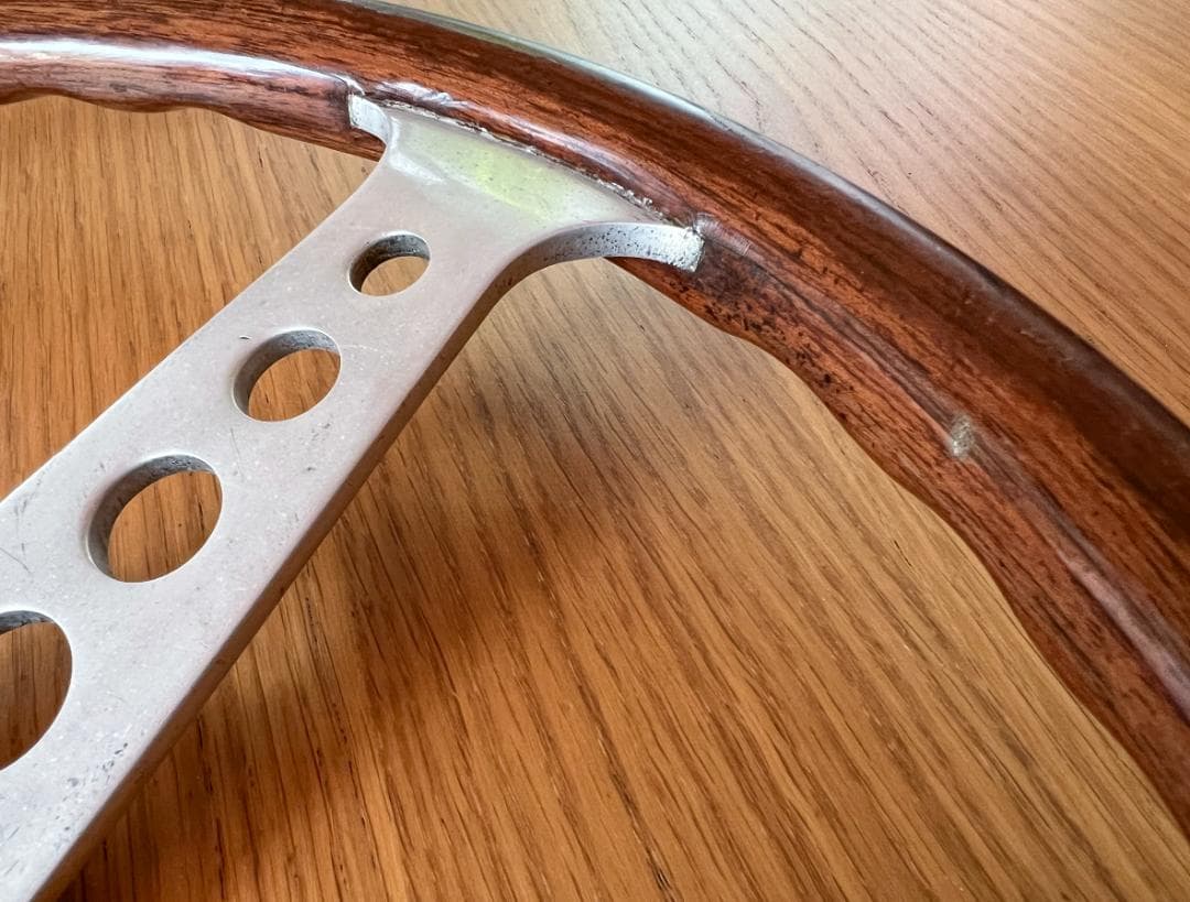 レスレストン グランプリ ウッドステアリング 390mm カラー付き 当時