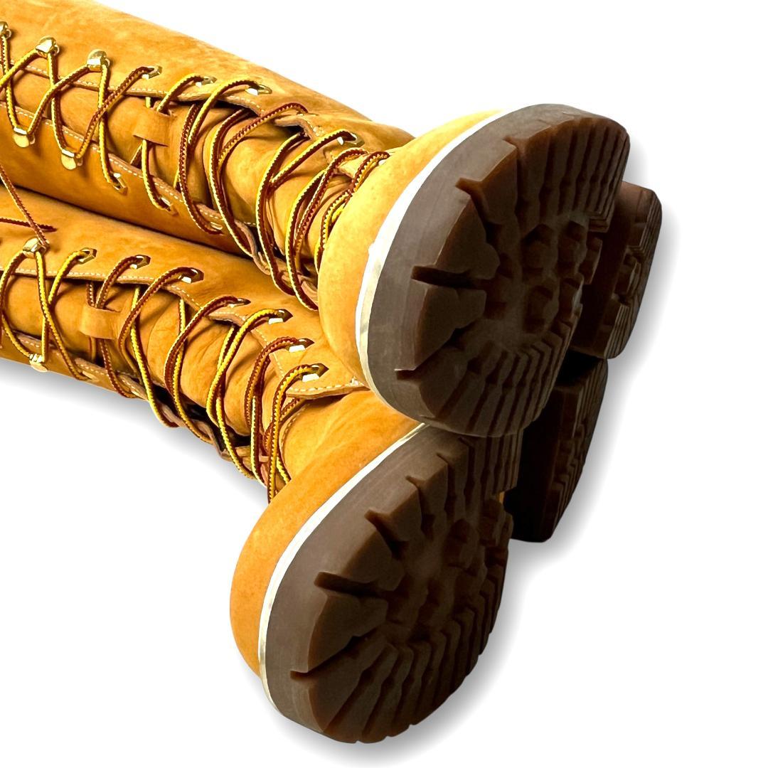 ティンバーランド 23.5cm ロングブーツ レースアップ イエローブーツ