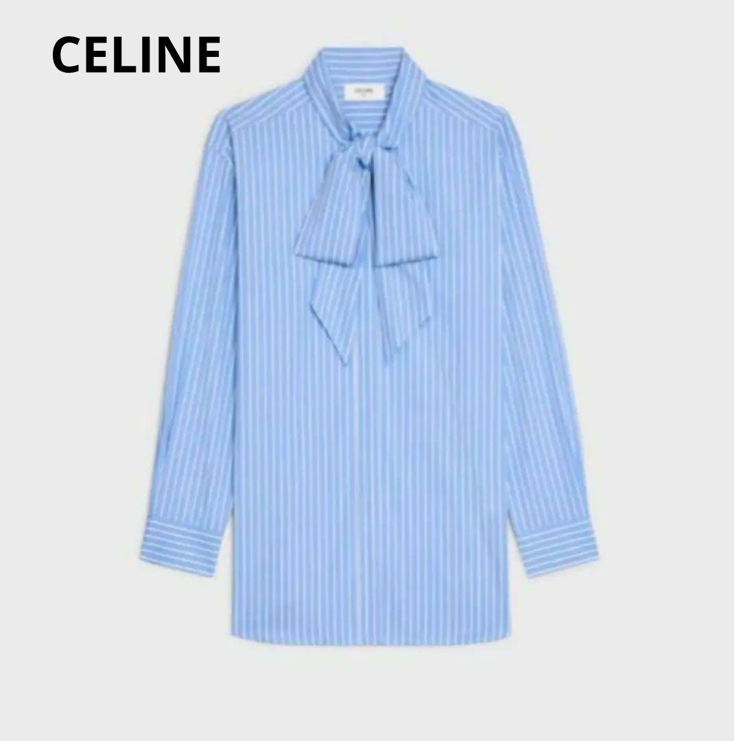 CELINE エディスリマン 34 ボウタイ リボンブラウス シャツ - メルカリ