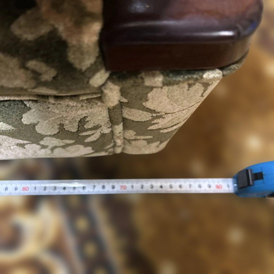 昭和レトロ オールド カリモク 金華山 1人掛け ソファー 花柄 ベロア