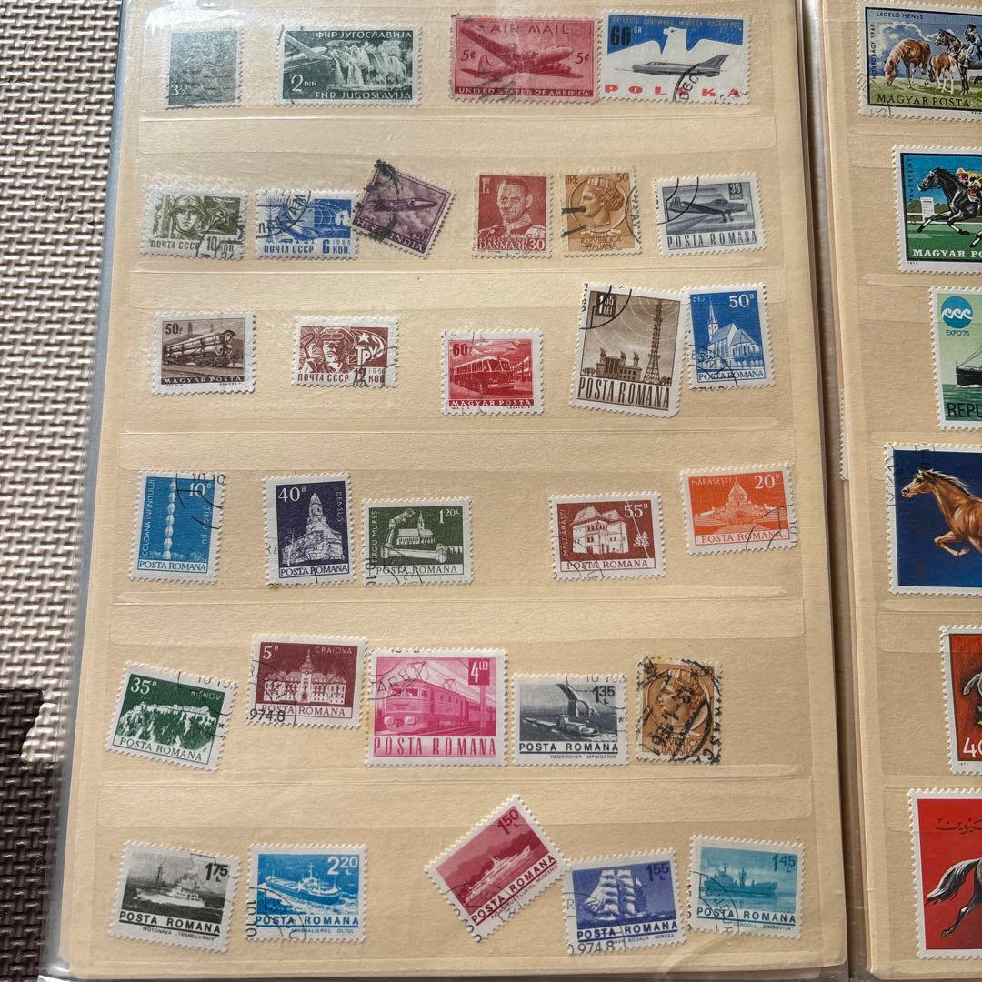 海外切手】ヴィンテージ アルバム1冊分 まとめ売り（動物・宇宙