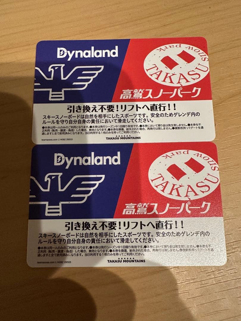 高鷲スノーパーク&ダイナランド共通リフト券 2枚セット - メルカリ