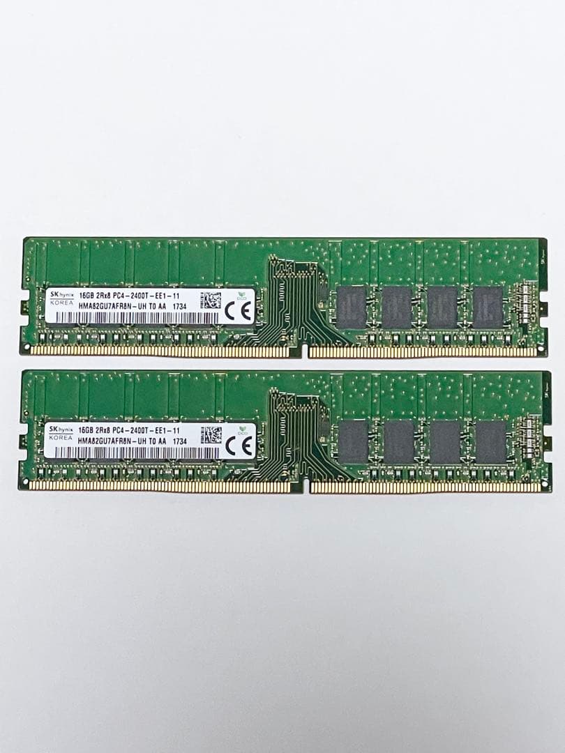 SK Hynix PC4-2400T 16GB メモリ 16×2(32GB) Hynix 32GB 2RX8 PC4-2400T-SE1-11 HMA82GS6AFR8N-UH N0 DDR4-2400
