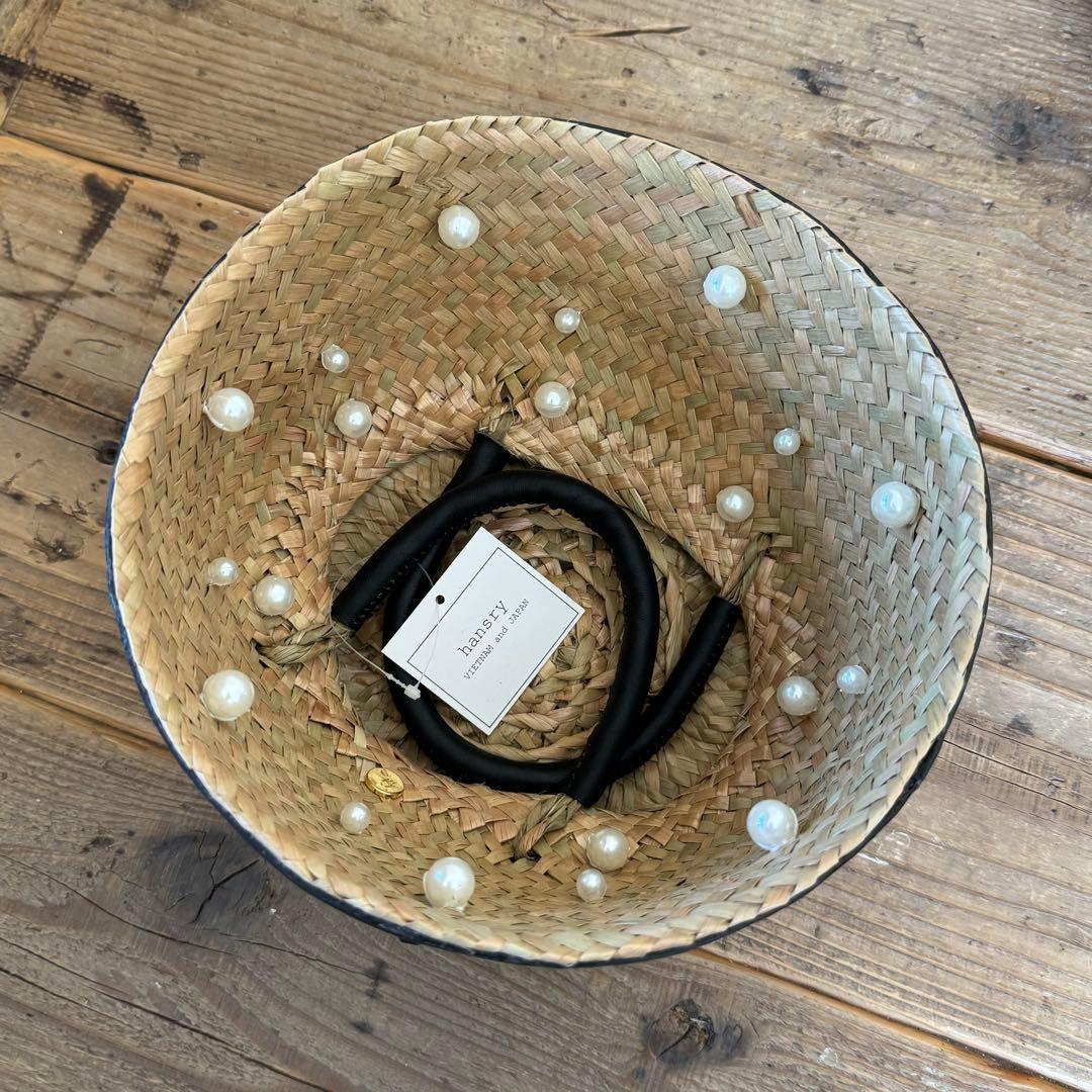 hansry カゴバッグ pearl-black fringe - メルカリ