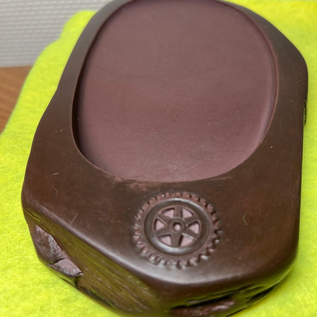 ⭕️紅渓石硯 希少 歯車彫刻 2代目 崎川羊堂 日向名産 現在では4代目