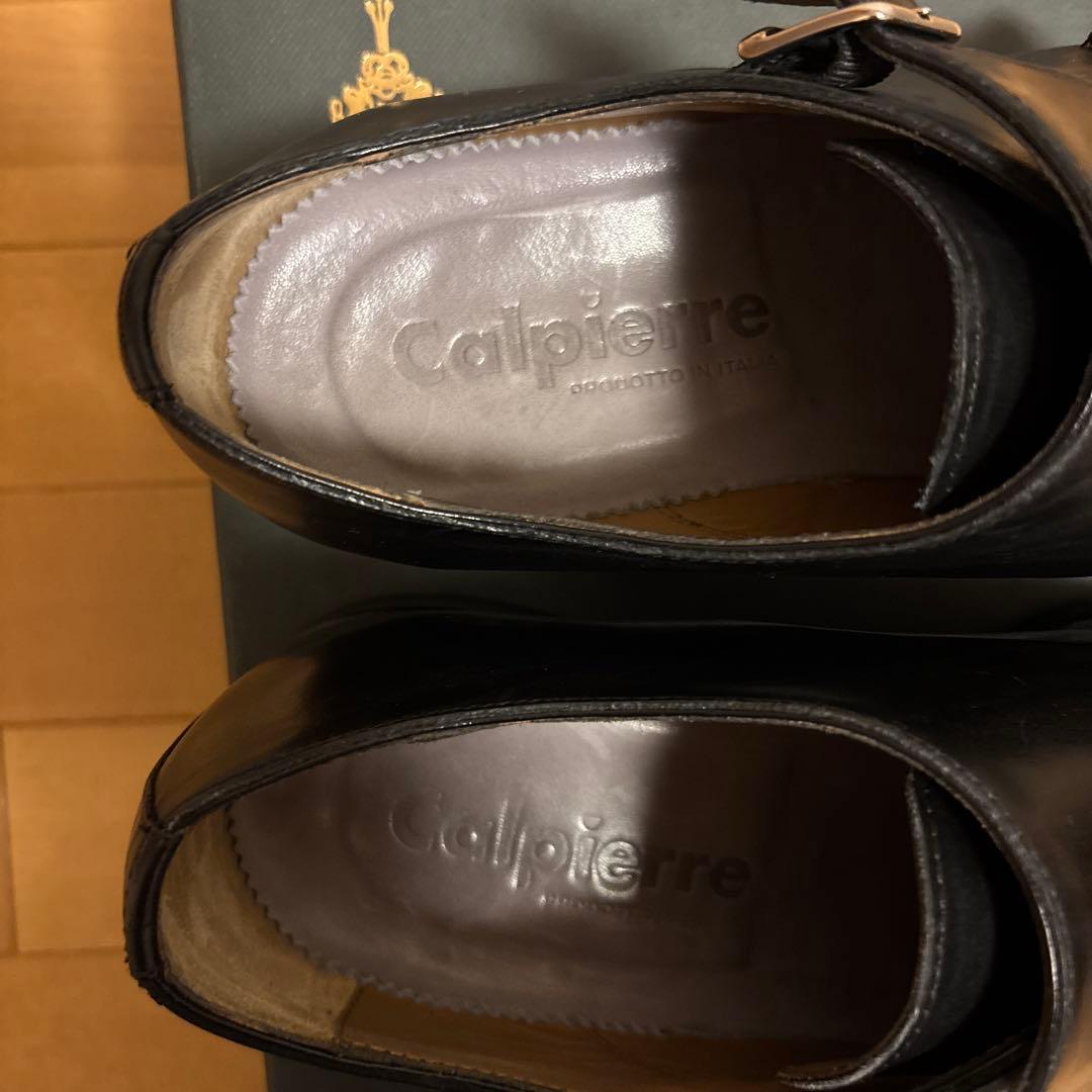 革靴Calpierre カルピエッレ ダブルモンク 黒 - メルカリ