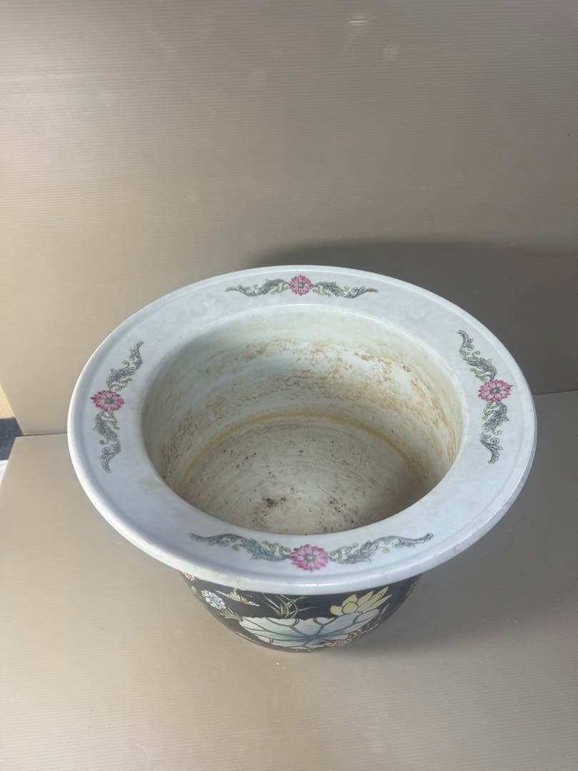 2609 中国骨董 花鳥文 鉢 植木鉢 時代物 - メルカリ