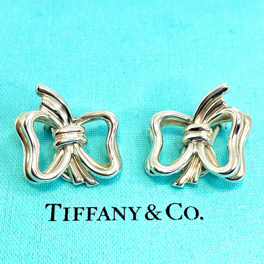 ティファニー リボン ダブルリボン イヤリング シルバー925 希少