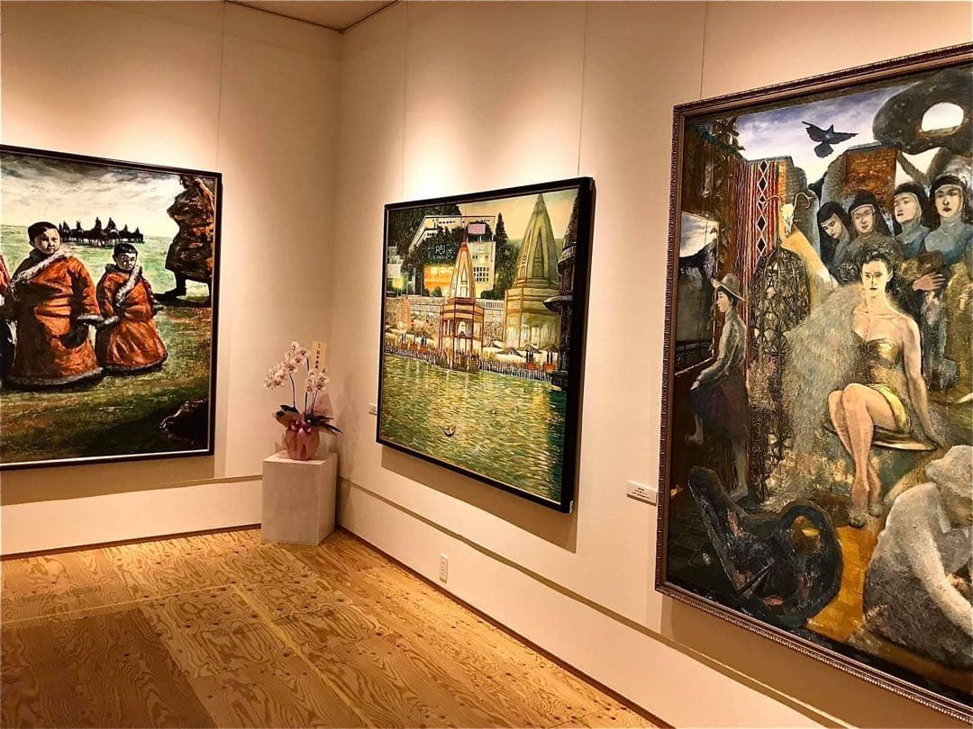 花と草木の油彩画 田村誠司「無題」