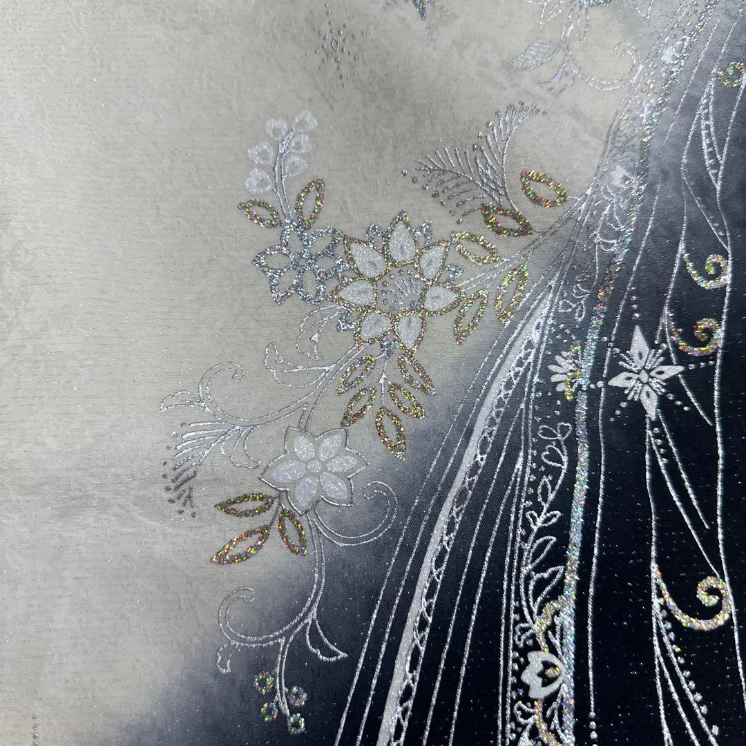 モノトーン キラキララインストーン訪問着 銀通し 白黒 - メルカリ