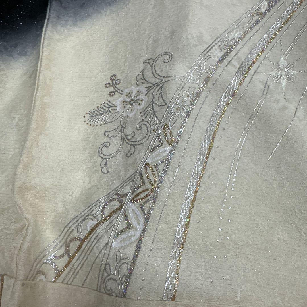 モノトーン キラキララインストーン訪問着 銀通し 白黒 - メルカリ