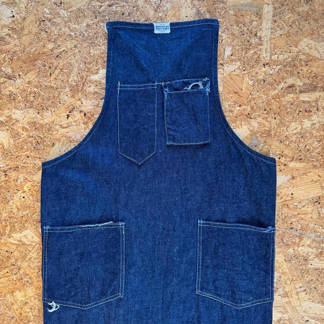 50s HERCULES ビンテージデニムエプロン　ヘラクレス　濃紺　ミミ付き VINTAGE 50'S HERCULES DENIM APRON ヴィンテージ 50年代 ヘラクレス