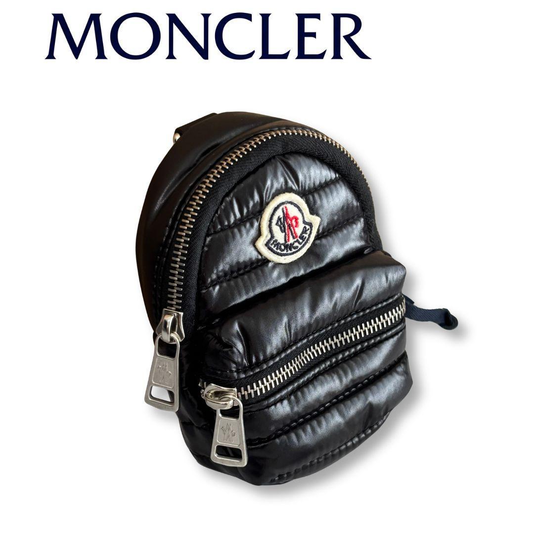 モンクレール　キーリング　キーホルダー　キリア　キーケース　黒　MONCLER MONCLER（モンクレール） キーホルダー バッグチャーム ロゴ レザー