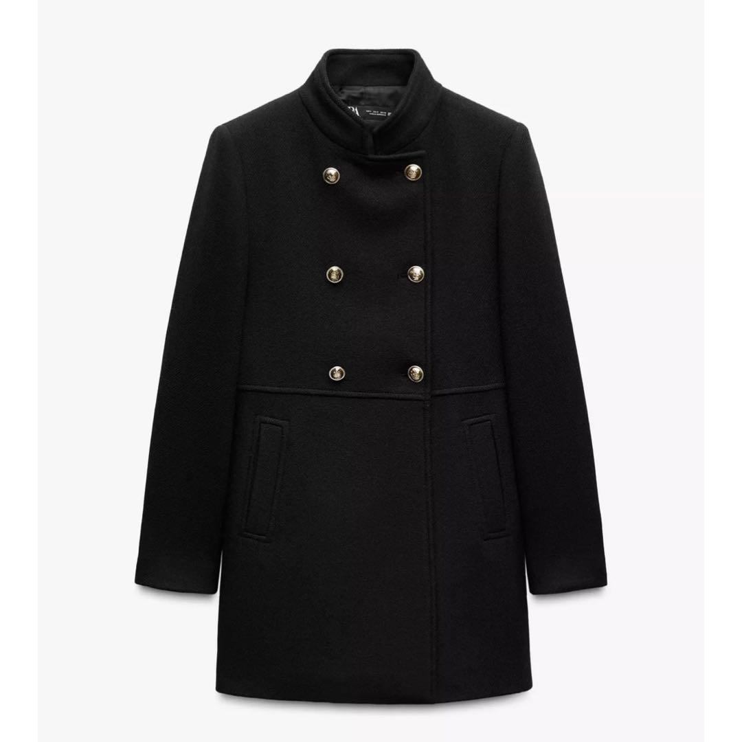ZARA ウール ダブルブレスト コート M - メルカリ