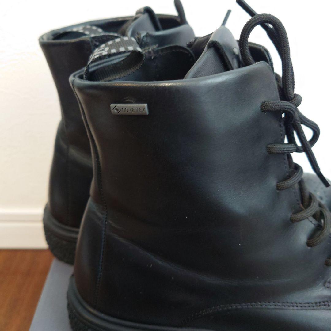 未使用 ECCO GORE-TEX 防水レザーブーツ 24.5cm