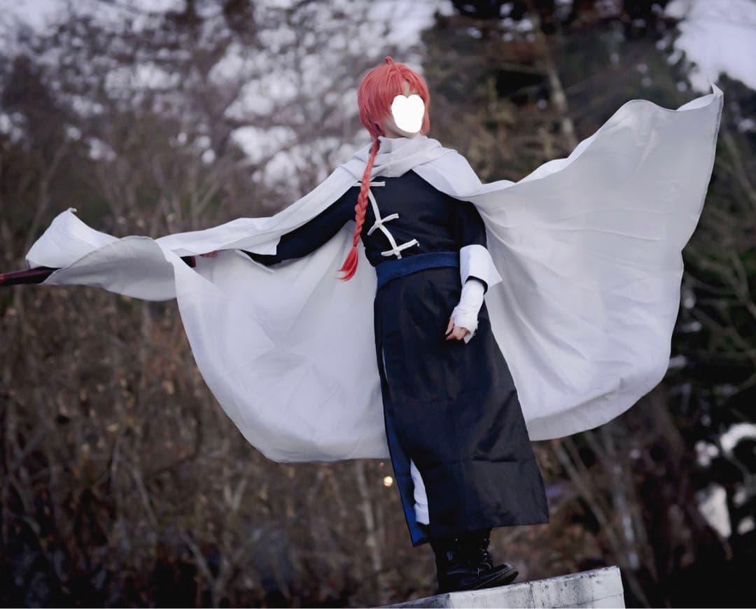銀魂】神威 チャイナ服 衣装(マント付)＋ウィッグ コスプレセット