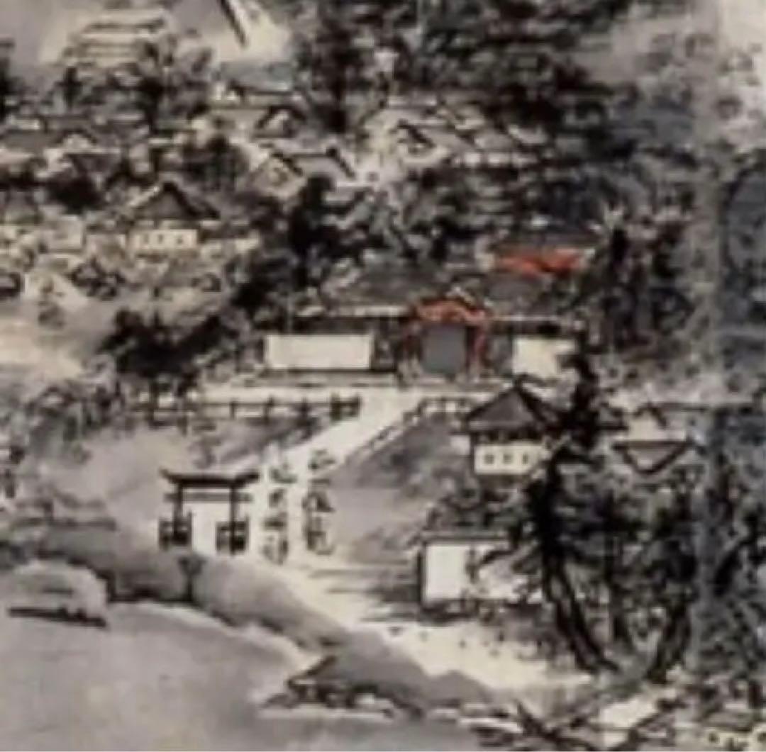 新品希少特注雪舟水墨画 国宝『天橋立図』元伊勢神社布地特注非売品元