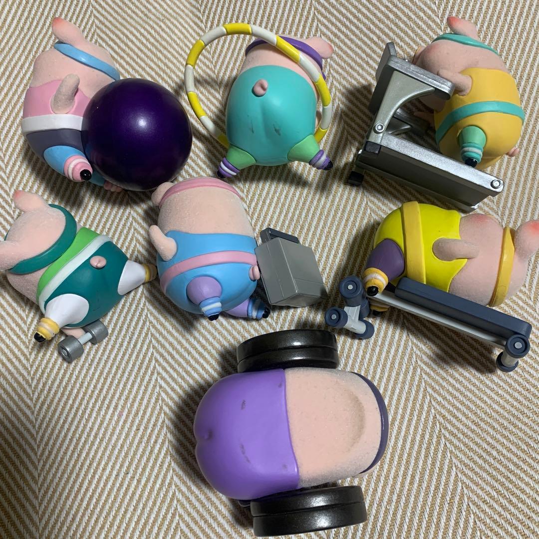 子豚 LuLuぶた フィットネス 7体 フィットネスジムシリーズコンプ
