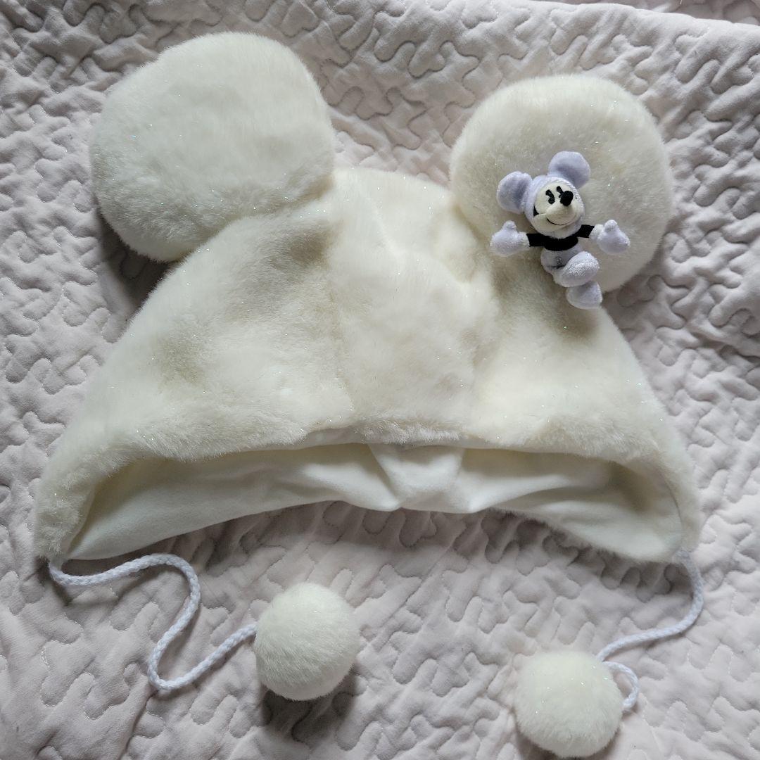 ディズニーミッキーミニーファンキャップ 白ラメ ホワイト - メルカリ