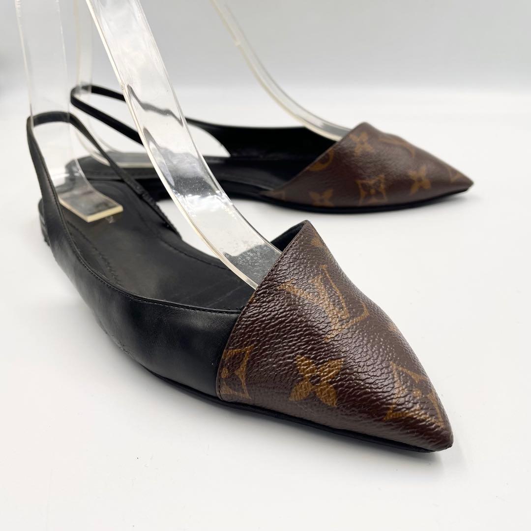 《超美品》ルイヴィトン ミュール バックストラップ モノグラム 本革 PVC