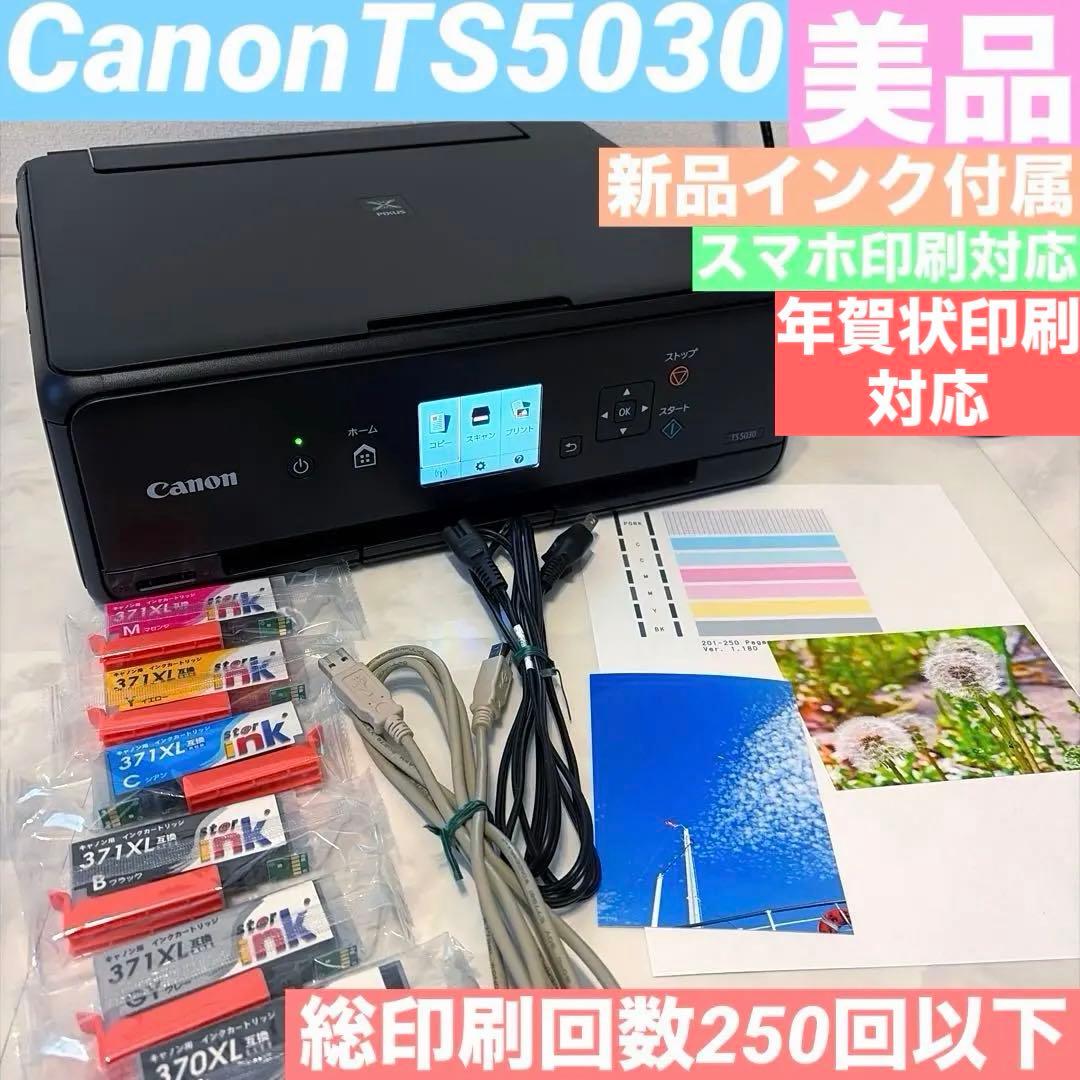 キャノンプリンター複合機TS5030美品　新品互換インク、ケーブル付Canon キャノン TS5030/TS5000のインク交換・互換インクは何が正解