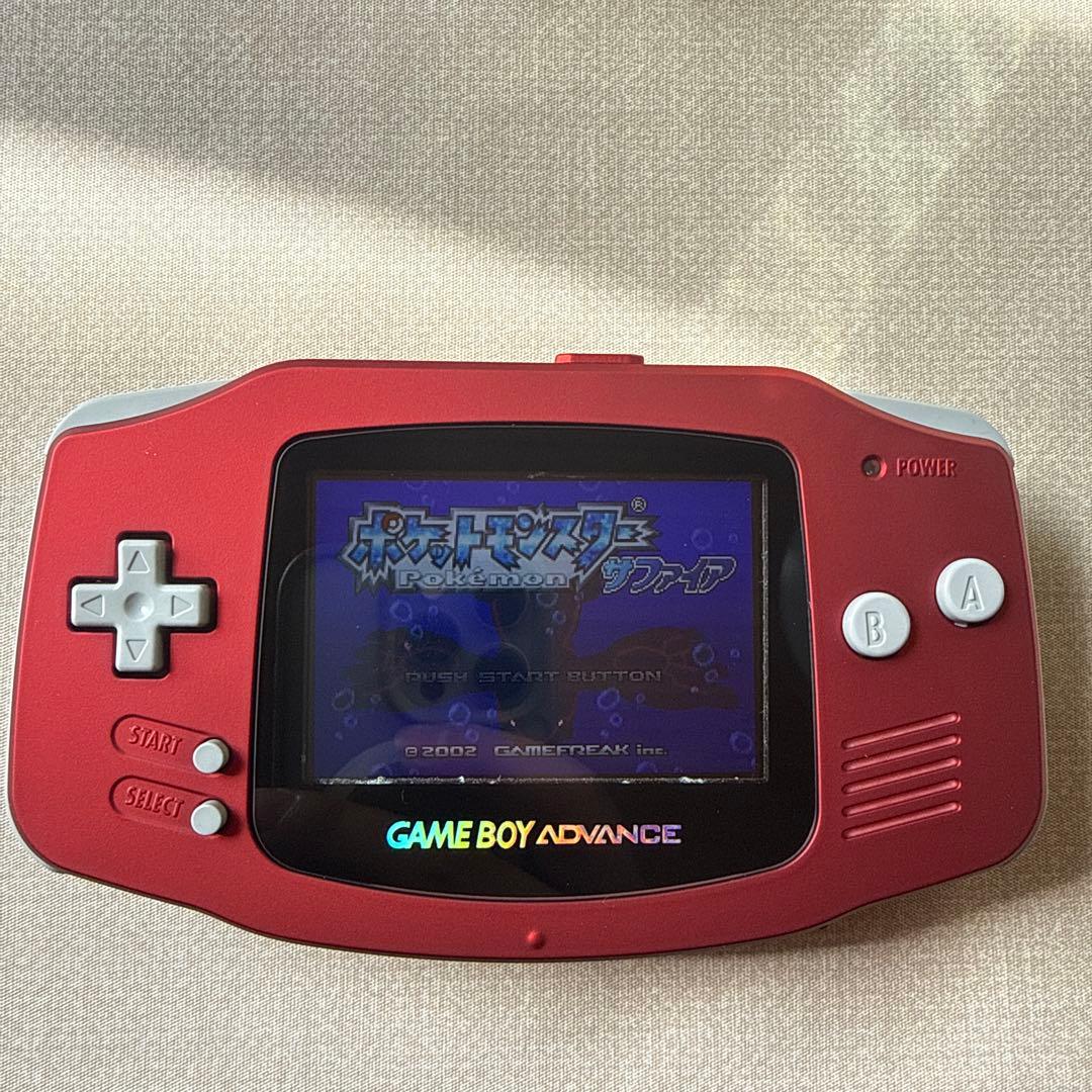 IPS液晶換装】ゲームボーイアドバンス 本体 レッド シェル交換済み