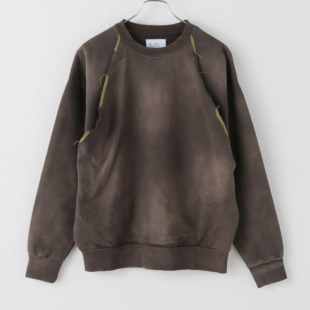 LAYAS/レイヤーズ　ダメージフウスウェット　ブラウン LAYAS/レイヤーズ】 ダメージフウスウェット（スウェット）｜JOURNAL