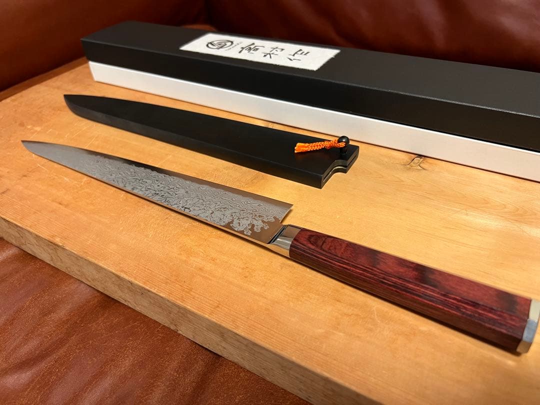 高村刃物（高村作） 「打雲」 筋引き 270mm ワインレッドハンドル