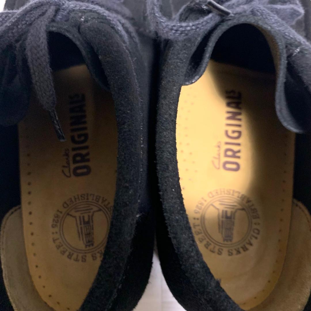 靴 Clarks Wallabee BLACK SUEDE UK7.5 26.5cm