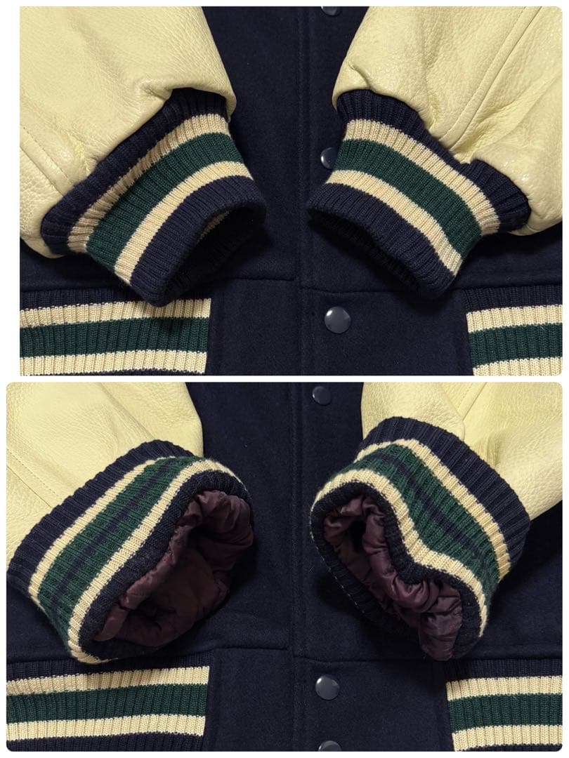 激レア】 SAS スタジャン 豪華な刺繍&ワッペン 牛革袖 レアデザイン L