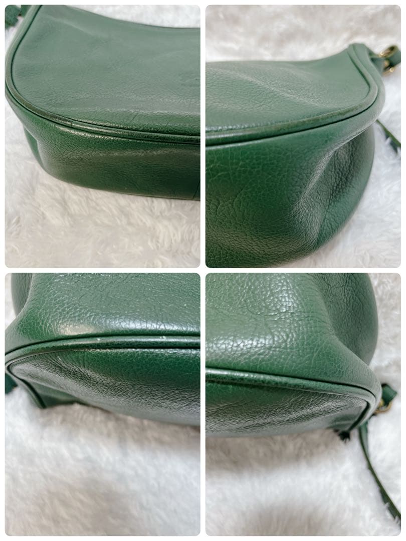 希少色】イルビゾンテ ハーフムーン エンボスロゴ ショルダーバッグ 緑