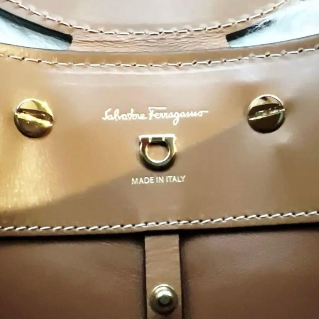 美品 サルバトーレフェラガモ かご バケツ バッグ ショルダー