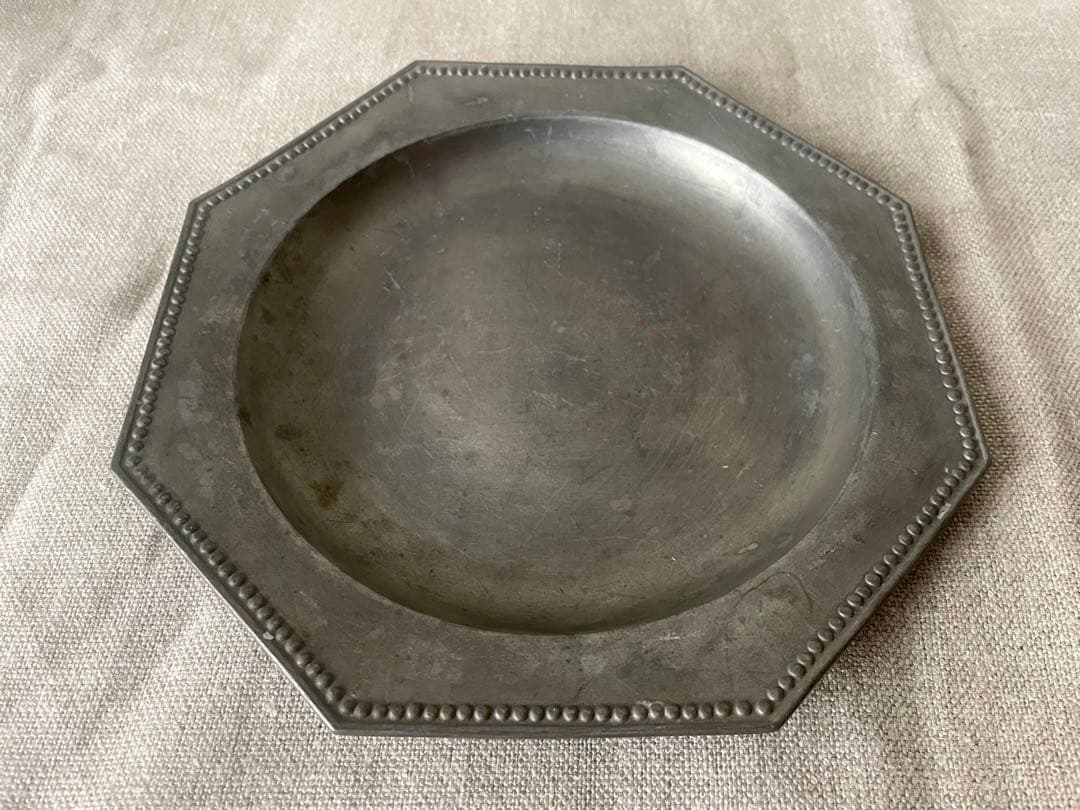 エタン 【レア希少】ピューターオクトゴナルプレート エタン フランス