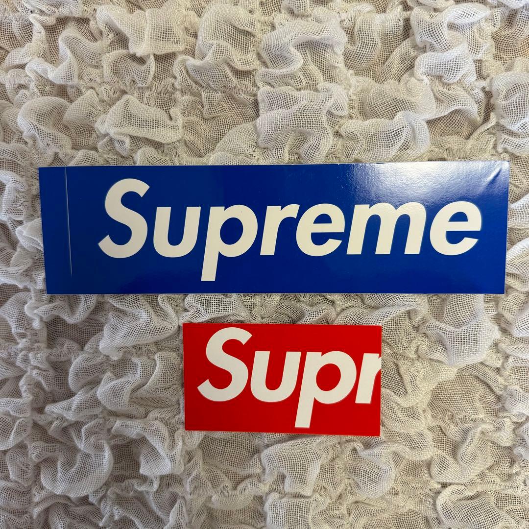 supreme 韓国ソウル 限定 青色BOXロゴステッカー/ソウルショップカード