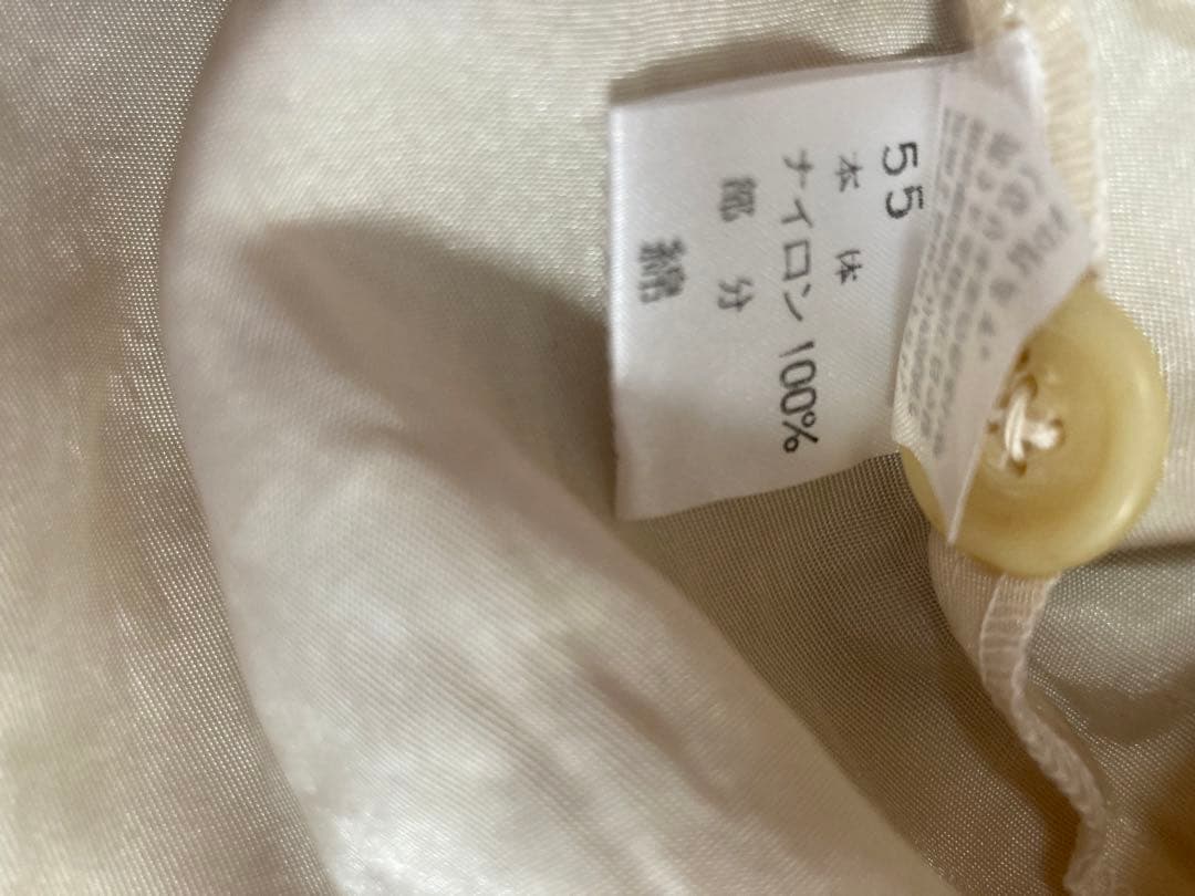 新品未使用】POTECHINO 花柄刺繍長袖エプロン 白色ベージュ ポテチーノ