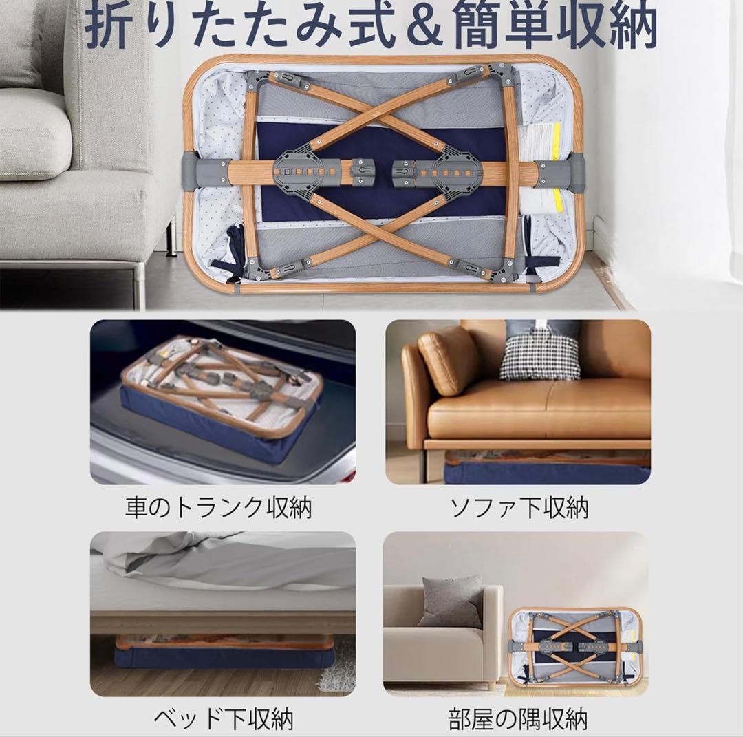 Mozalida折りたたみベビーベッド グレー メッシュカバー付き - メルカリ