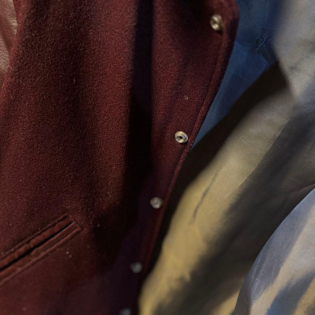 上質 60s vintage バーシティジャケット プレーン バーガンディ - メルカリ