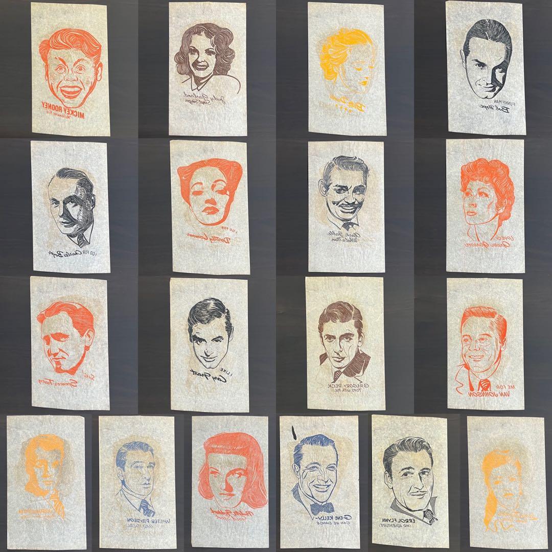 40s 50s ビンテージ アイロンプリント 転写紙 ハリウッドスター 18枚