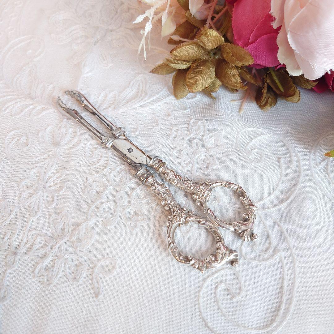 イギリス　アンティーク　シュガートング　アイストング　シュガーニップス 英国アンティーク銀器【純銀】1836-8年 透かしのシュガートング