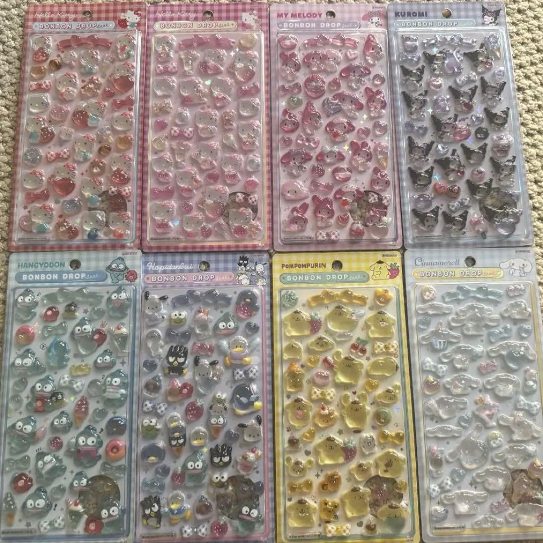 【国内正規品】サンリオ　ボンボンドロップシール 8種コンプリートセット 国内正規品新作 サンリオ ボンボンドロップシール ミニ 8種 サンリオ