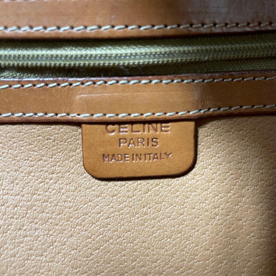 2602-41｜美品｜セリーヌ ハンドバッグ ブラウン マカダム柄