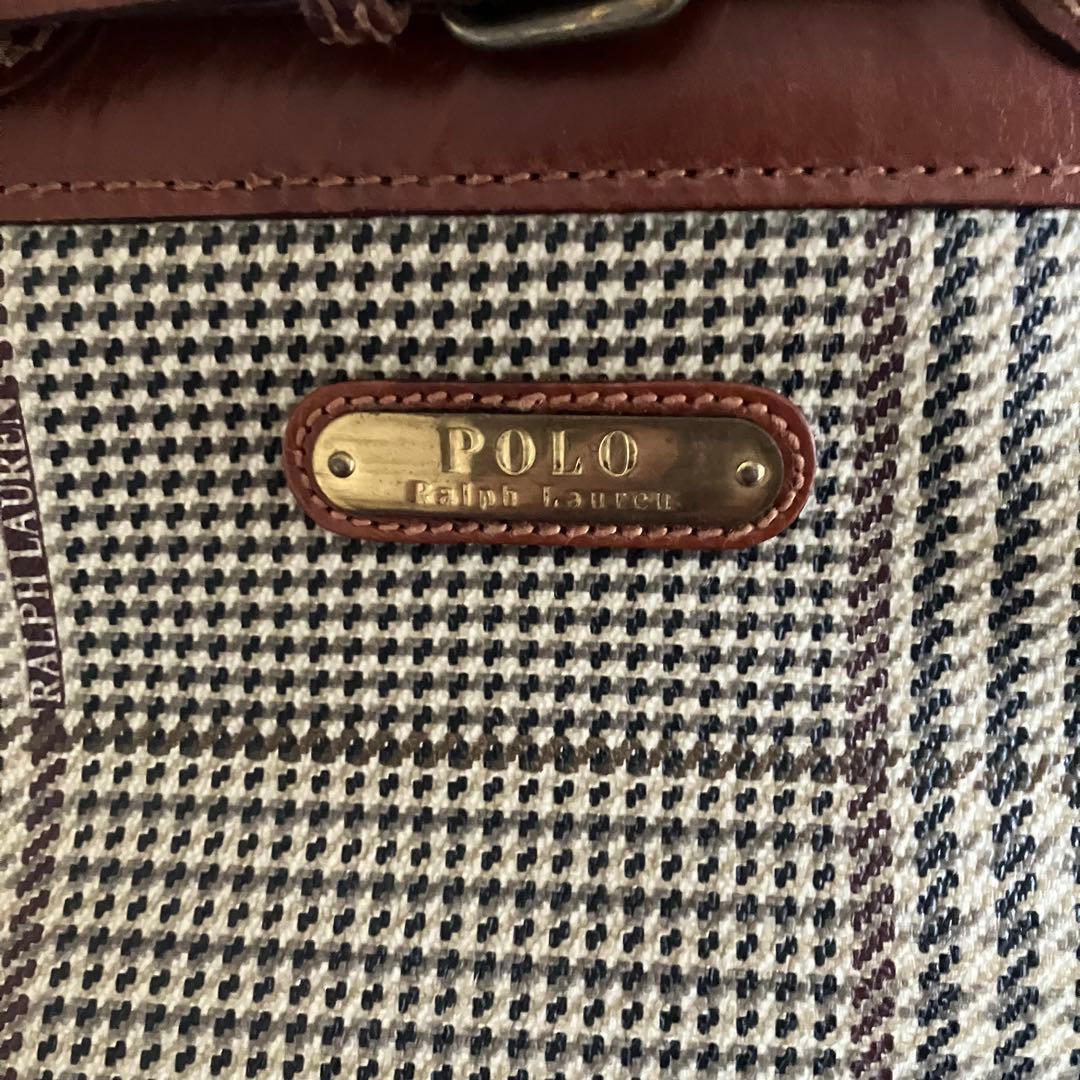 POLO ポロラルフローレン ハンドバッグ ビンテージ 千鳥柄 A4可 トート
