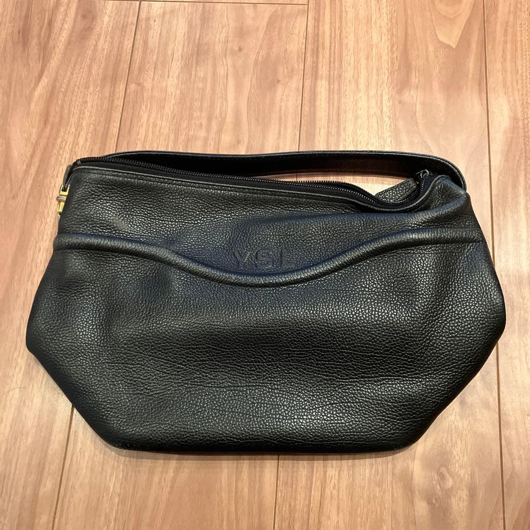 YSL ヴィンテージ　レザー バッグ ニキ ショッピングバッグ（ヴィンテージレザー） ブラック | Saint