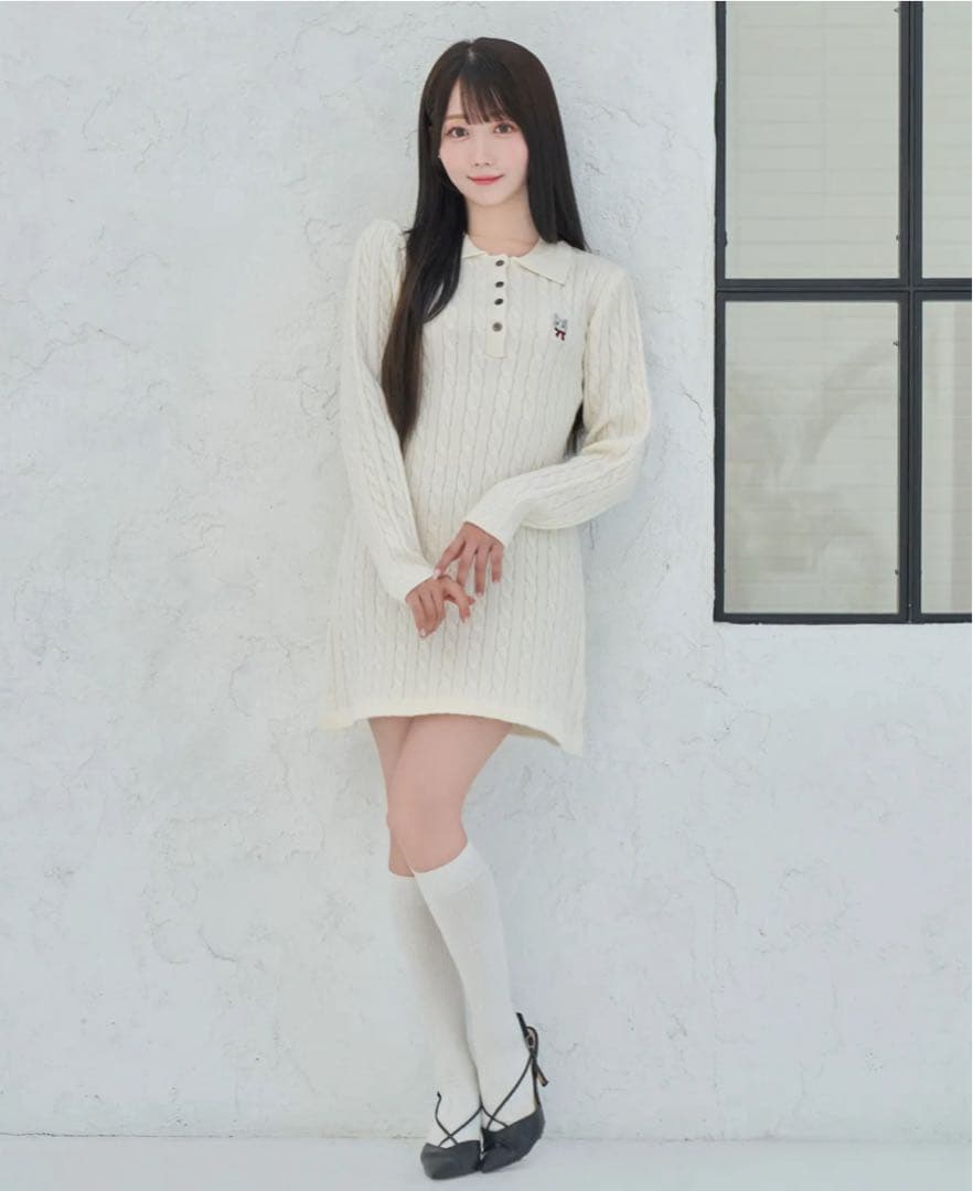 新品未使用】Rose Muse ロゼミューズ ニットワンピース 白 ロゼミュ