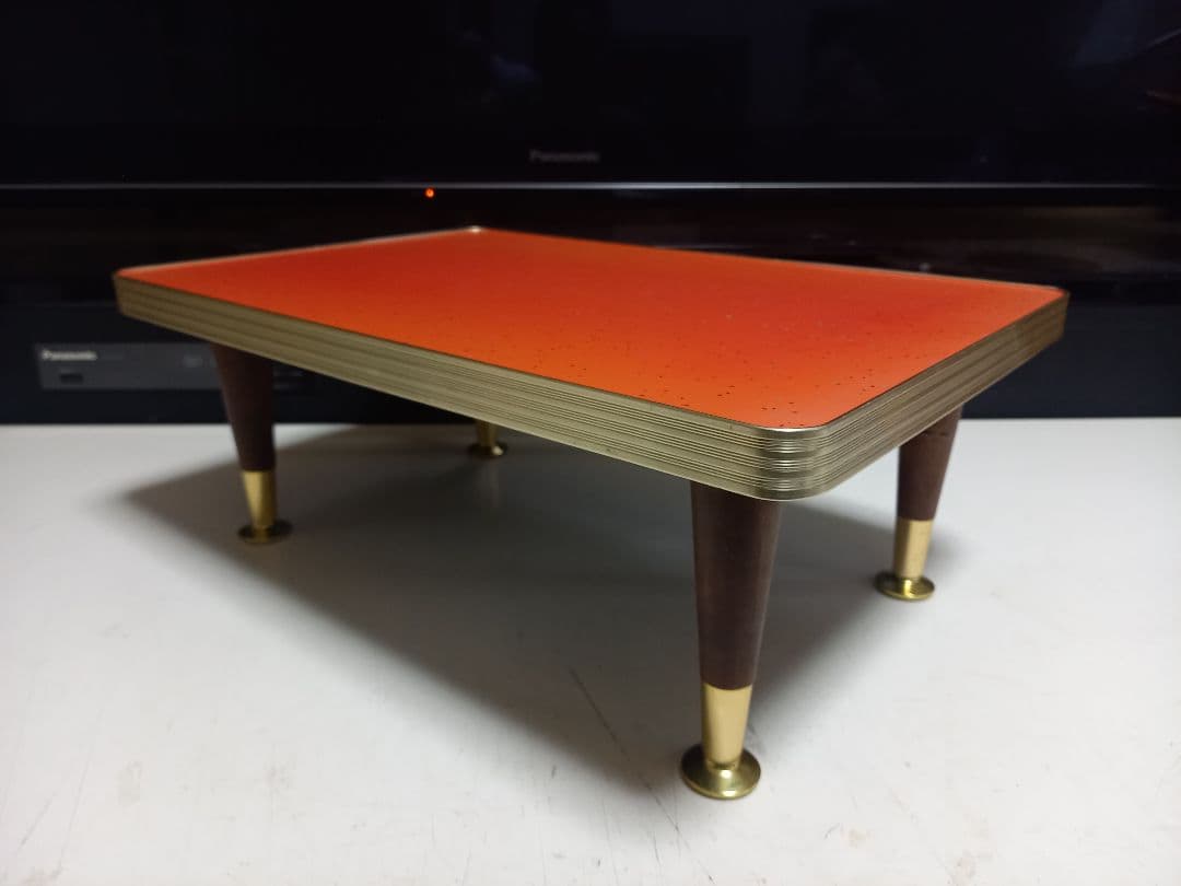 レア レトロ ポップ スペースエイジ フレーク デザイン 赤 サイド テーブル