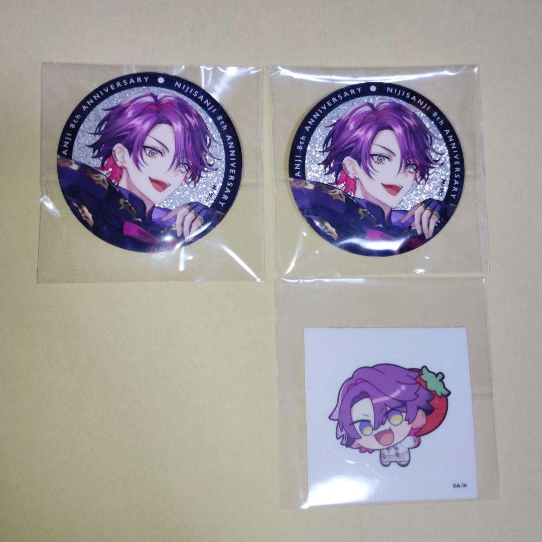 渡会雲雀 にじさんじ 8周年 with cake！ステッカー グリッター缶バッジ