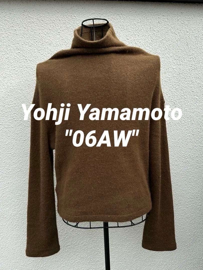 Yohji Yamamoto \"06AW\" 短丈 ハイネック ドレープ ニット