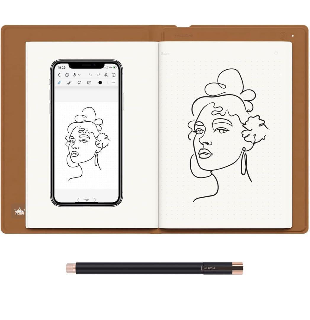 512452　HUION NOTE アナログデジタルノート 一台二役　A5サイズ Huion Note 実機レビュー│アナログが即デジタル化、PCで「板タブ」に