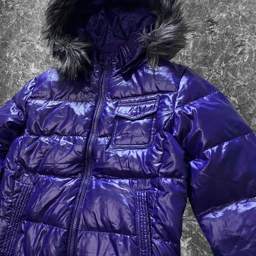 y2k N2B 短丈 ファーダウンジャケット 平成 ギャル男 お兄系 光沢 紫